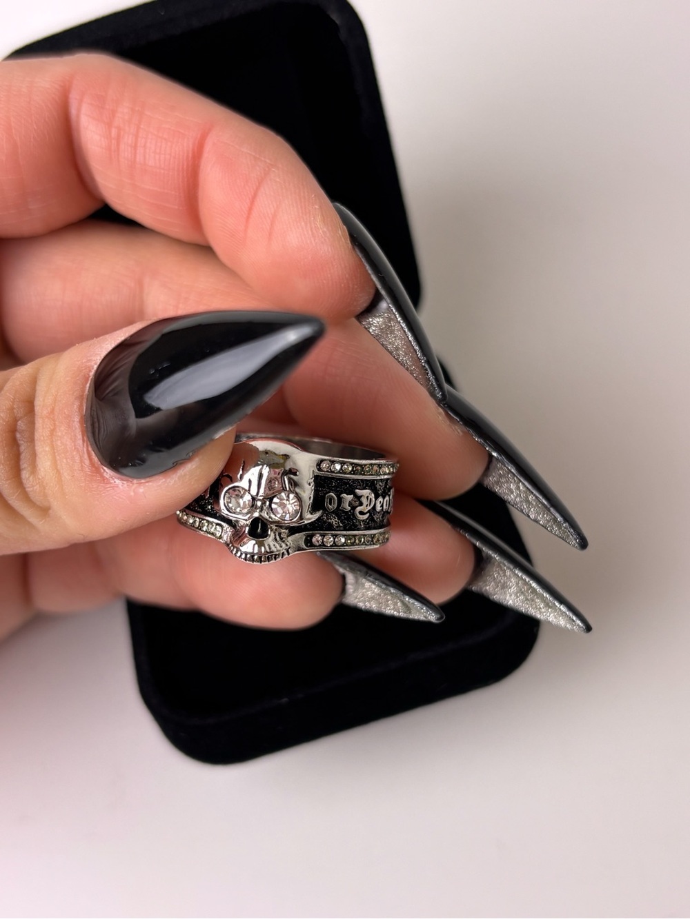 925 Sterling Silver Men's Skull Ring | Grunge Liberation Ring Size 11, 12, 13 - Picture 13 of 13
